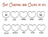 Valentine's Day Skip Counting/Coloring by 10's and Skip Co