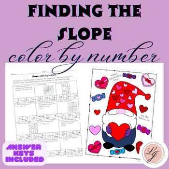 Preview of Valentines Day Slope Color By Number
