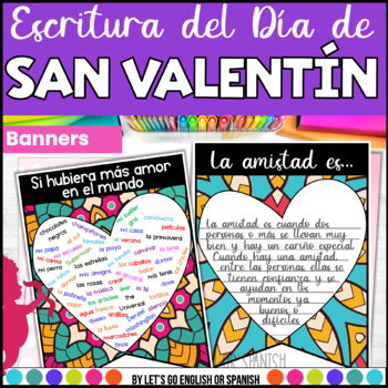 Preview of Valentines Day Spanish Writing Activity Banner Escritura Dia de San Valentin