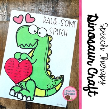 Preview of Valentines Day Speech Language Therapy Activity | Dinosaur: Early Intervention