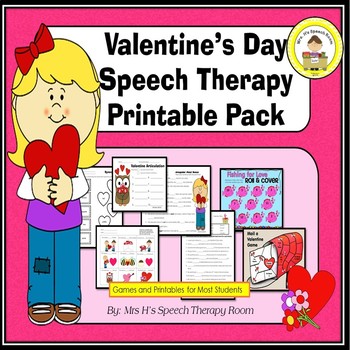 Preview of Valentines Day Speech Therapy Printable Pack