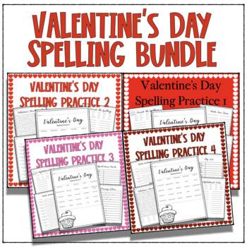 Preview of Valentines Day Spelling Practice Bundle