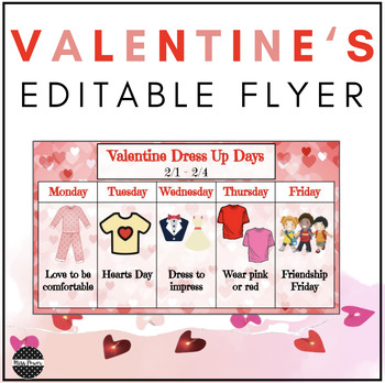 Preview of Valentines Day | Spirit Week | Holiday Spirit Week | Editable Google Slides