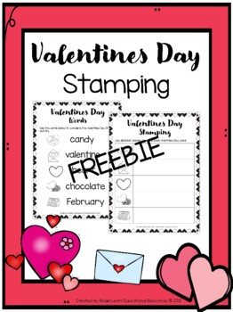 Preview of Valentines Day Stamping FREEBIE- Kindergarten