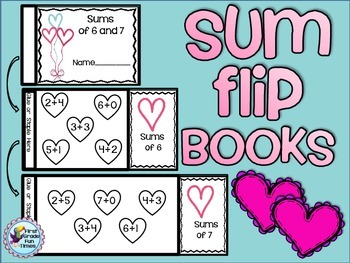 Preview of Valentine's Day Sum Flip Books