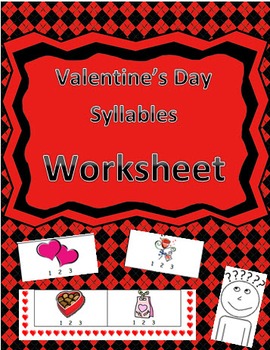 Preview of Valentine's Day-Themed Syllables Count Worksheet