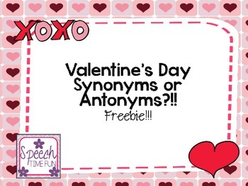 Preview of Valentine's Day Synonyms or Antonyms