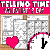 Valentines Day Telling Time Worksheets To the Hour and Hal