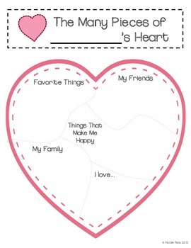 valentines day the many pieces of my heart writing templates and