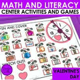 Valentines Day Thematic Literacy and Math Games and Center
