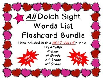 Preview of Valentine's Day Themed All Dolch Sight Word ***Value Bundle***