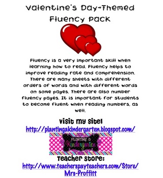 Preview of Valentine's Day-Themed Fluency Pack FREEBIE