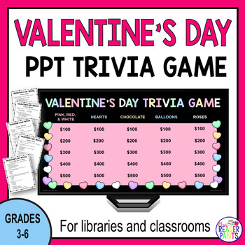 Preview of Valentines Day Trivia Game - Valentines Day Class Party Game - PowerPoint Games
