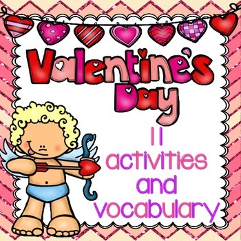 Preview of Valentine's Day Activities and Vocabulary Word Wall (includes 41 vocab cards)