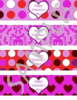 Preview of Valentine's Day Water Bottle Labels