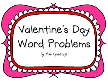 Preview of Valentine's Day Word Problems - Common Core Math