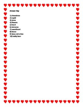 Valentine Card Design Answer Key Valentine Word Scramble And Answers