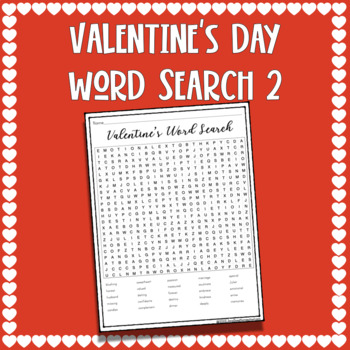 Preview of Valentines Day Word Search 2 - 25 Spelling Words