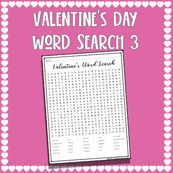 Preview of Valentines Day Word Search 3 - Word Search