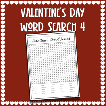 Preview of Valentines Day Word Search 4 - 25 Spelling Words
