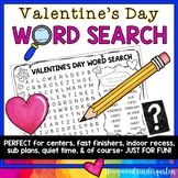 Valentines Day Word Search Puzzle . Literacy Centers , Sub
