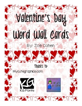 Preview of Valentine's Day Word Wall Cards