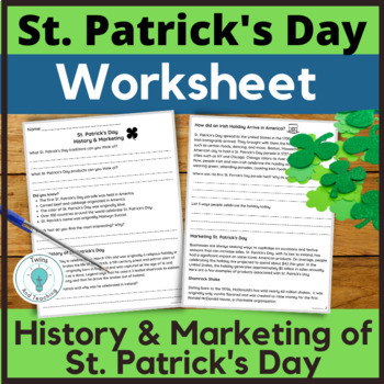 Preview of St. Patrick's Day Worksheet for High School - Career Exploration - FACS