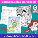 Valentines Day Worksheets Bundle For Kids with Games, Quiz