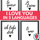 French Spanish Valentine's Day Bulletin Board Posters I Lo