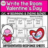 Valentines Day-Write the Room-Phonics-CVC Words-Blends