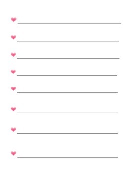 Preview of Valentine's Day Writing Activity Template