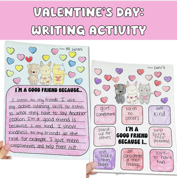 Preview of Valentines Day Writing  | Valentine's SEL Activity