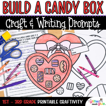 Preview of Valentines Day Writing Craft & Template: Build a Candy Box Activity for February