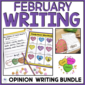 Preview of Valentines Day Writing Crafts Conversation Candy Heart Opinion Writing Activity