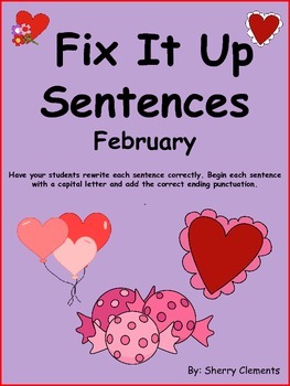 Preview of Valentines Day Writing | Fix It Up Sentences | Capitalization and Punctuation