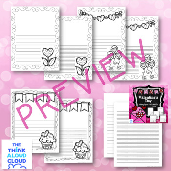 Valentine #39 s Day Writing Paper ~ UNPLUGGED {Set 3} by The Think Aloud Cloud