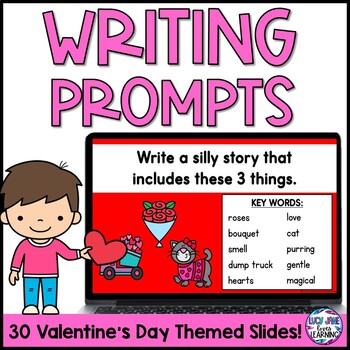 Preview of Valentines Day Writing Prompts February | Kindergarten First and Second Grade