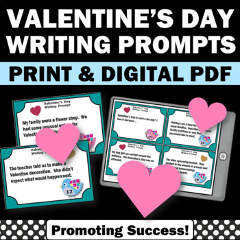 Preview of Valentines Day Fun Writing Activities 4th 5th Grade Writing Prompts Sub Plans