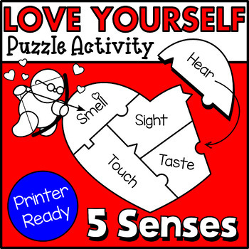 Preview of Valentine's Day Puzzle and Writing Activity For Self-Love | Self-Care Experience