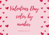 Valentines Day color by number