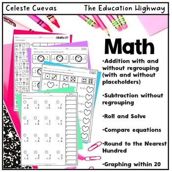 Valentine's Day Math and Literacy Grade 2 by The Education Highway