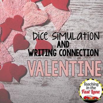 Preview of Valentines Day Writing Activity Dice Simulation