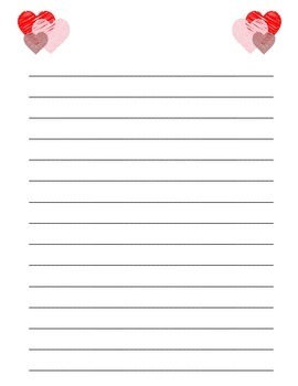 Valentine's Doodle Hearts Lined Paper by Lauren Huhn Creative | TPT