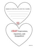 Valentines Equations/Expressions/Inequalities Booklets