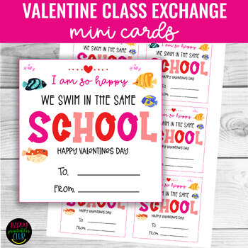 Preview of Valentines Exchange Card I Valentines Class Party Exchange Card I Valentine Tags