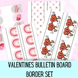 Valentines February Bulletin Board Border Set Boho Rainbow