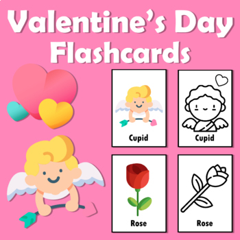 Preview of Valentines Flashcards & Coloring pages (43 pages) 