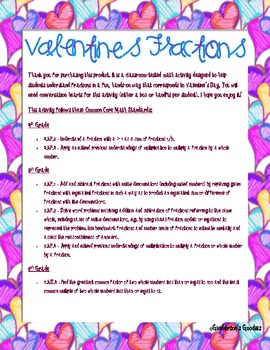 Preview of Valentine's Fractions