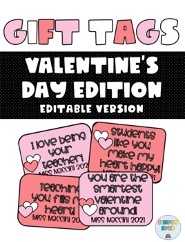 Preview of Valentines Gift Tags Editable Version