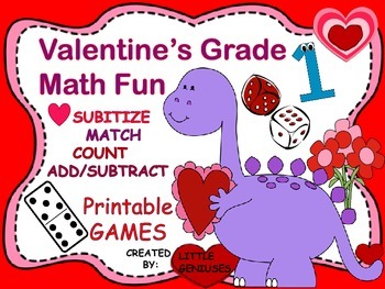 Preview of Valentine's Grade One Math Games